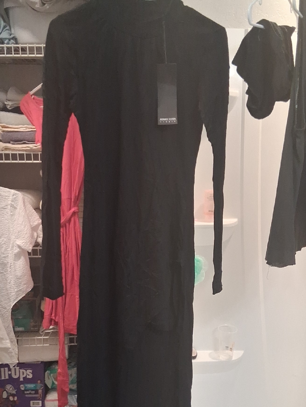 Black Long Sleeve Maxi Dress - JOHNNY COTA